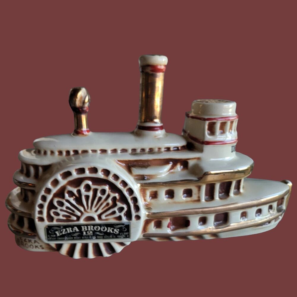 Vintage 1969 Ezra Brooks "Delta Belle" Steamboat Whiskey Decanter